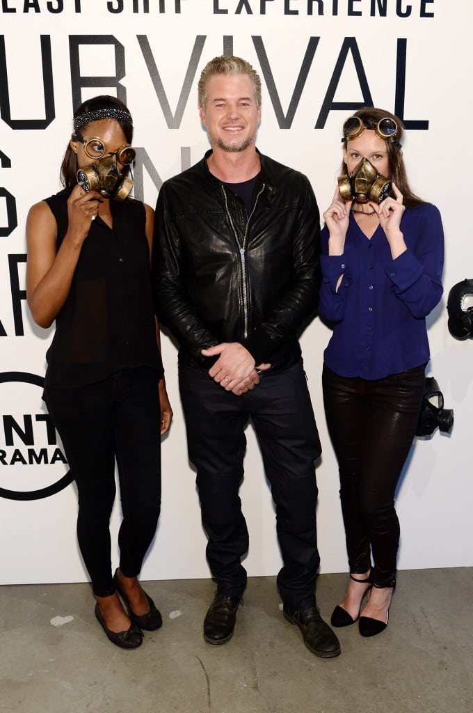 Guests could pose in front of the step-and-repeat, donning a gask mask of their choosing. An instagram station was also on hand. Lead actor Eric Dane is pictured here.