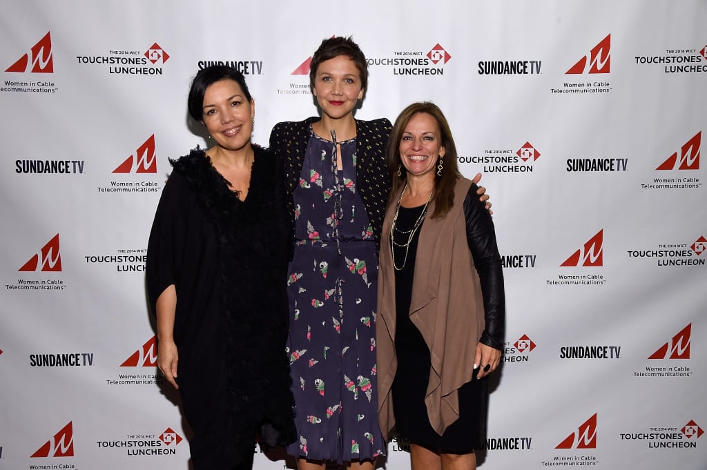 SundanceTV's Sarah Barnett, speaker/actress Maggie Gyllenhaal & WICT's Maria Brennan.