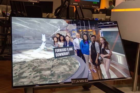 The girls had a chance to get on screen as Stormtracker and AMHQ co-host Jim Cantore gives them a run-down on how our new live interactive augmented reality graphics work.