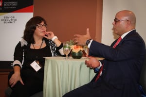 The CableCenter’s Mickie Calkins and NCTA’s Michael Powell engage in a Fireside Chat at WICT’s Senior Executive Summit, held in partnership with the Stanford Graduate School of Business in Palo Alto, CA. 