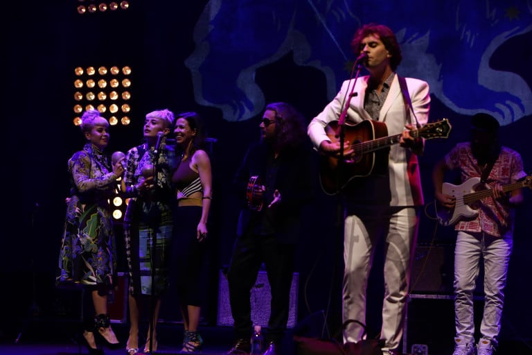 Lucius, Joy Williams, Ron White, and The Head and the Heart perform at Showtime's "Roadies" Premiere at The Theatre at ACE Hotel on Monday, June 6, 2016, in Los Angeles. (Photo by Eric Charbonneau/Invision for Showtime/AP Images)