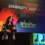 Reshma Saujani, Founder of Girls Who Code accepts the Diversity Advocate Award onstage at the 34th Annual Walter Kaitz Foundation Fundraising Dinner at Marriot Marquis Times Square on September 27, 2017 in New York City. (Photo by Larry Busacca/Getty Images for The Walter Kaitz Foundation)