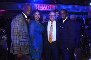 James Brown of Revolt Media, Michael Powell, President & CEO at NCTA, and P. Diddy attend the 34th Annual Walter Kaitz Foundation Fundraising Dinner at Marriot Marquis Times Square on September 27, 2017 in New York City. (Photo by Larry Busacca/Getty Images for The Walter Kaitz Foundation)