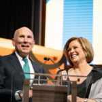 C-SPAN co-CEOs Rob Kennedy and Susan Swain at 2019 Cable Hall of Fame.