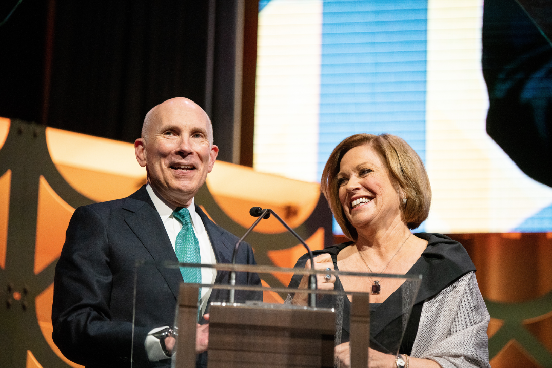 C-SPAN co-CEOs Rob Kennedy and Susan Swain at 2019 Cable Hall of Fame. - Photo courtesy of The Cable Center