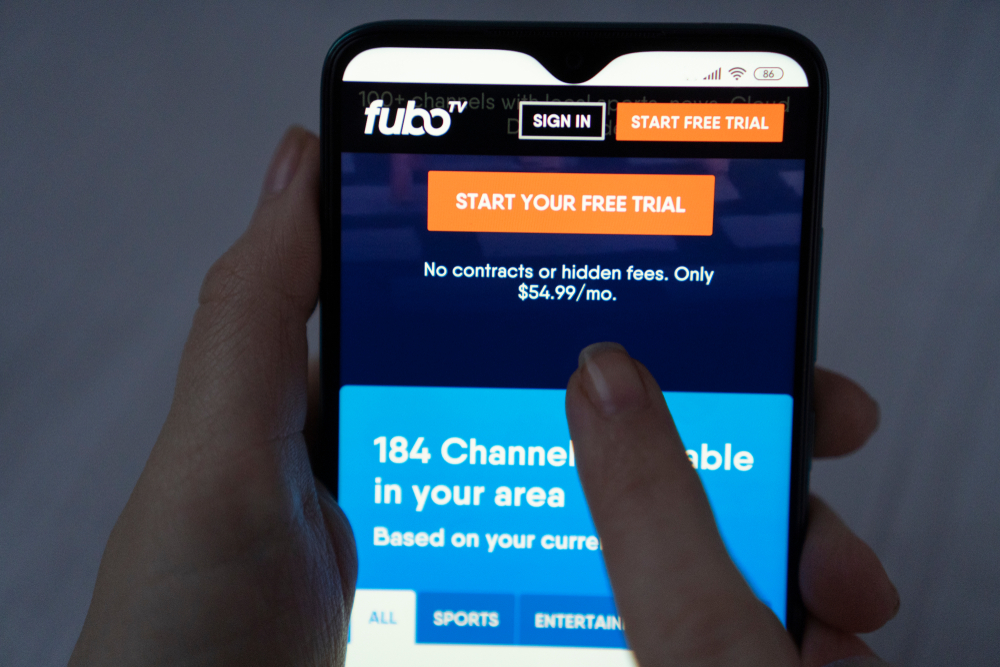 fubotv log-in screen