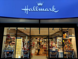 front of Hallmark store