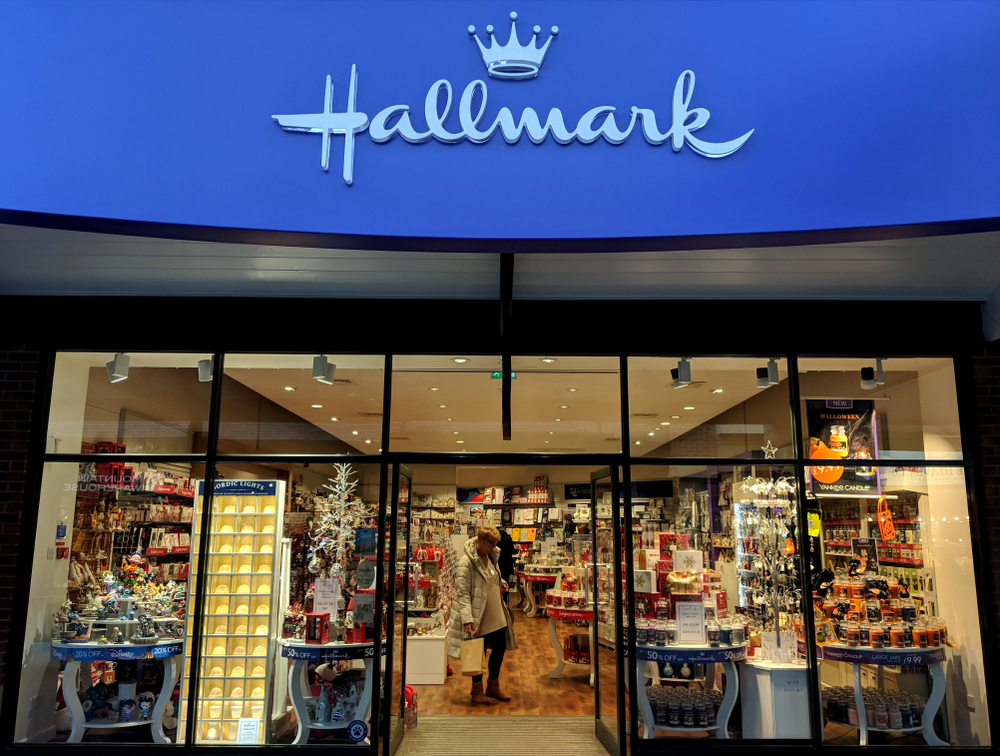 front of Hallmark store