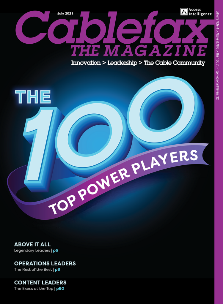 Cablefax 100 2021 magazine cover
