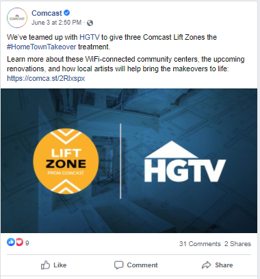HGTV’s Home Town/ Home Town Takeover Partnership with Comcast